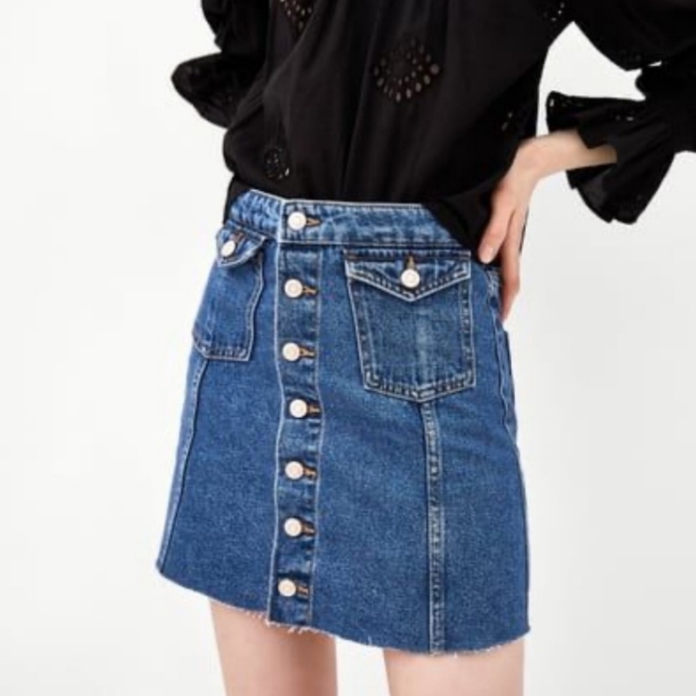 Zara Trafaluc Denim Skirt sz S